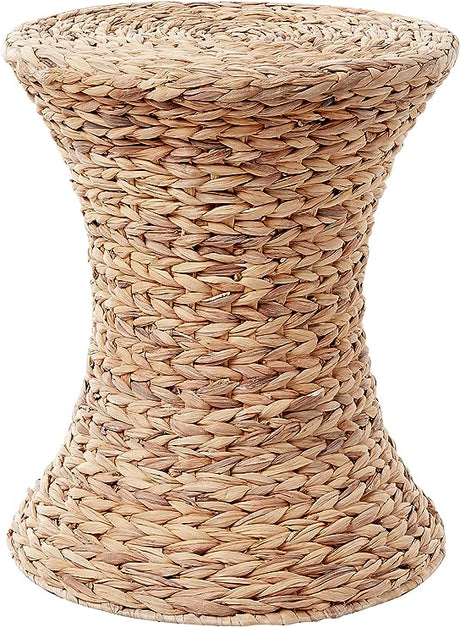 Hourglass Water Hyacinth Wicker Table, Natural