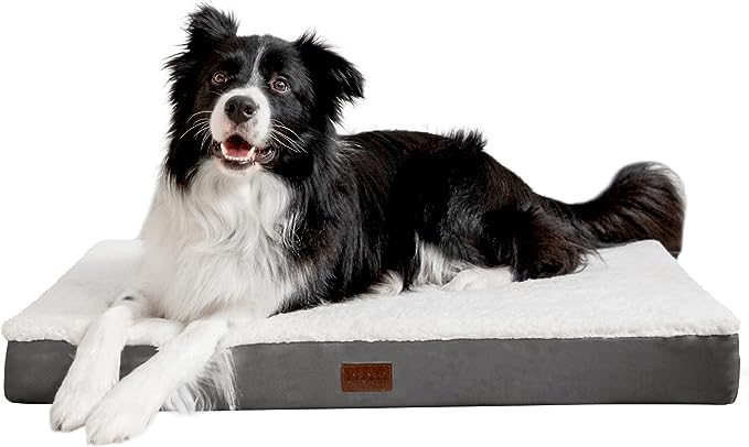 Orthopedic Dog Beds for Large Dogs, Dog Bed with Plush Egg Foam Support