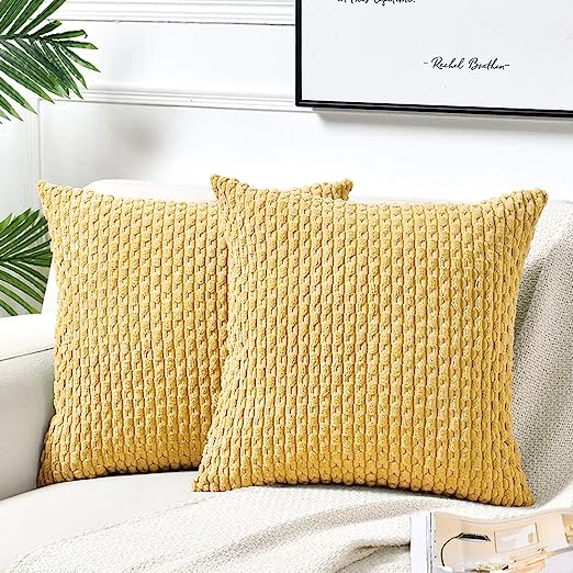 2 Packs Boho Cream Decorative Throw Pillow Covers 18x18 Inch for Couch Bed Sofa