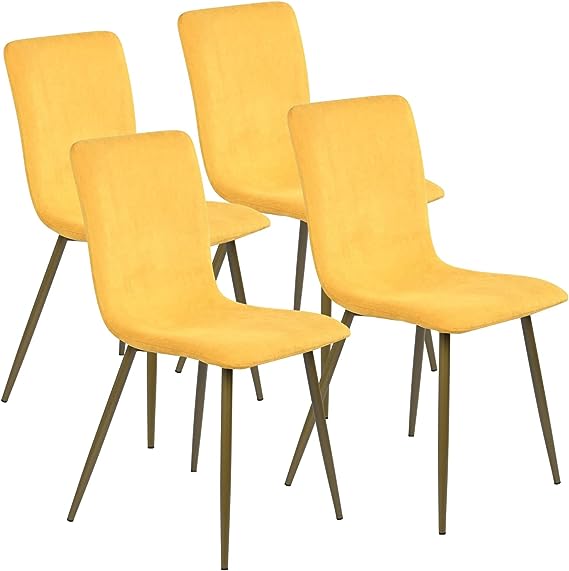 Dining Chairs Set of 4 Modern Suede PU Leather Comfortable Side Seating