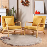 Mid-Century Modern Chair, Accent Chair with Lumbar Pillow Arm chair