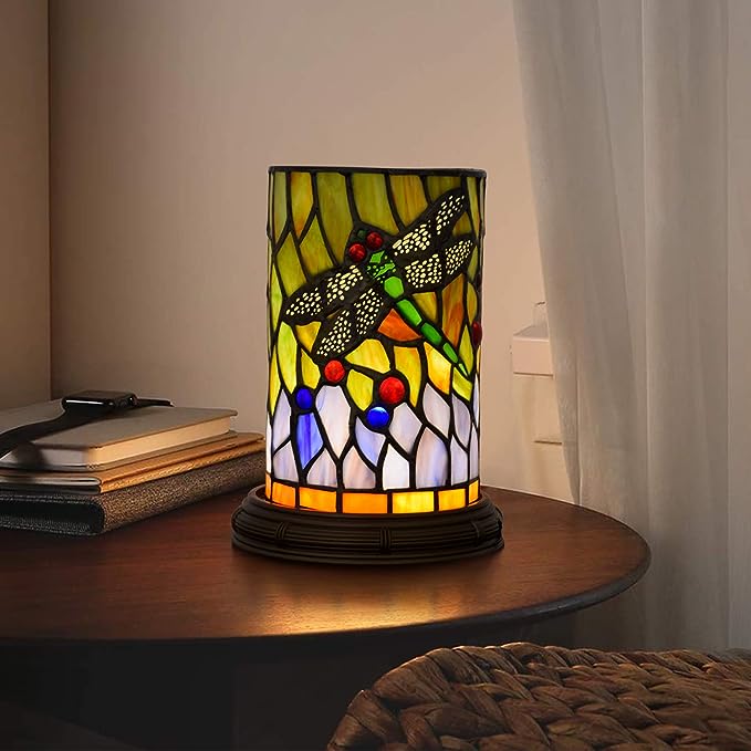 Small Tiffany Lamp for Bedrooms Ambient Table Nightstand Light Desk