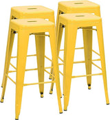 30 Inches Metal Bar Stools Bar Height High Backless Stools