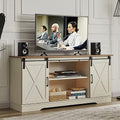 Farmhouse TV Stand for 65+ Inch TV, Entertainment Center with Sliding Barn Door