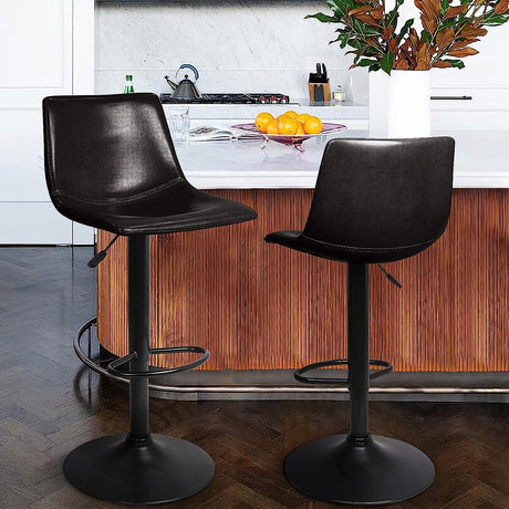 Adjustable Swivel Bar Stools Set of 2,Counter Heigh Bar Stools with Back