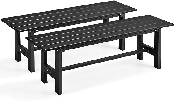 2-Person Outdoor Bench Seat - Backless Patio Bench, 47” Outside Chair