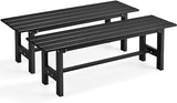 2-Person Outdoor Bench Seat - Backless Patio Bench, 47” Outside Chair