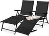 Set of 2 Outdoor Patio Chaise  Chair  Reclining Folding Pool Lounger