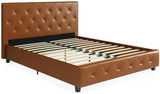 Dakota Upholstered Platform Bed with Diamond Button Tufted Headboard