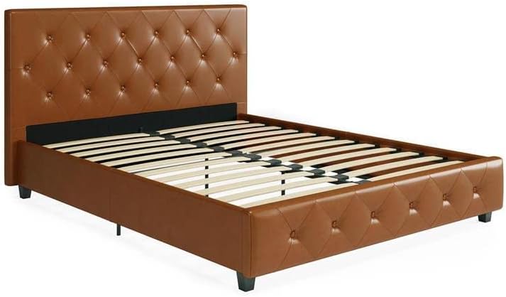 Dakota Upholstered Platform Bed with Diamond Button Tufted Headboard and Footboard