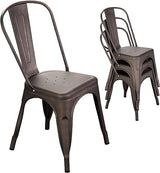 Metal Dining Chair Farmhouse Tolix Style for Kitchen Dining Room