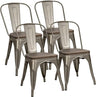 Metal Dining Chairs with Wood Seat