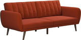 Brittany Futon, Convertible Sofa & Couch, Camel Faux Leather Sofas