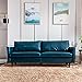 80'' Faux Leather Sofa Couch, Mid-Century Modern Sofa with Solid Wooden Frame