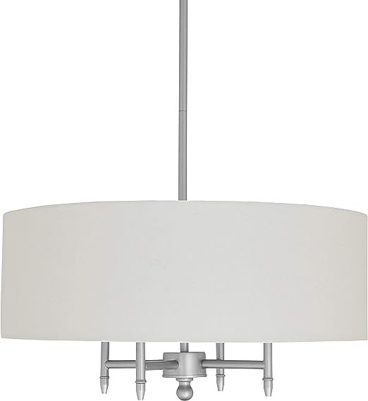 Contemporary Pendant Chandelier with White Shade - 20 x 20 x 42 Inches Adjustable Height