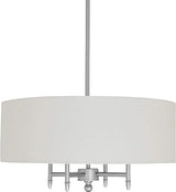 Contemporary Pendant Chandelier with White Shade - 20 x 20 x 42 Inches Adjustable Height