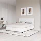 Dakota Upholstered Platform Bed with Diamond Button Tufted Headboard